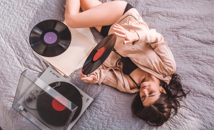 Vinyl records stored in protective sleeves for long-term preservation