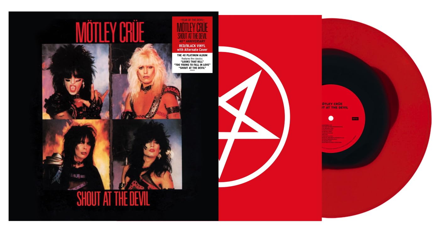 Motley Crue Shout At The Devil: 40th Anniversary Edition (Limited Edition, Alternate Cover, Red & Black Colored Vinyl)
