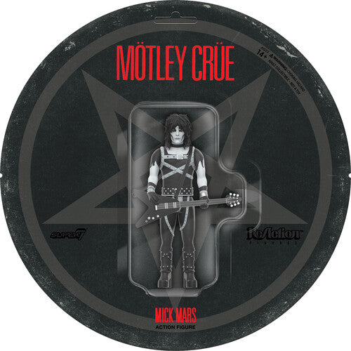 Motley Crue Super7 - Motley Crue - ReAction Figures Wv2 - Mick Mars (Shout At The Devil - Black & White) (Collectible, Action Figure)