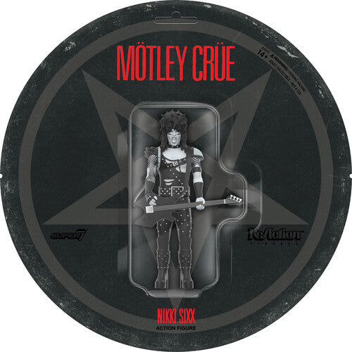 Motley Crue Super7 - Motley Crue - ReAction Figures Wv2 - Nikki Sixx (Shout At The Devil - Black & White) (Collectible, Action Figure)