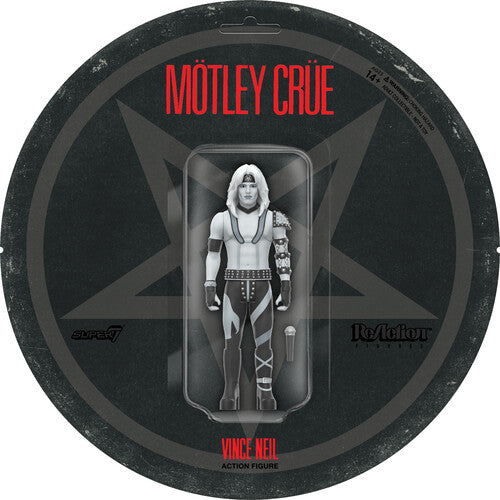 Motley Crue Super7 - Motley Crue - ReAction Figures Wv2 - Vince Neil (Shout At The Devil - Black & White) (Collectible, Action Figure)