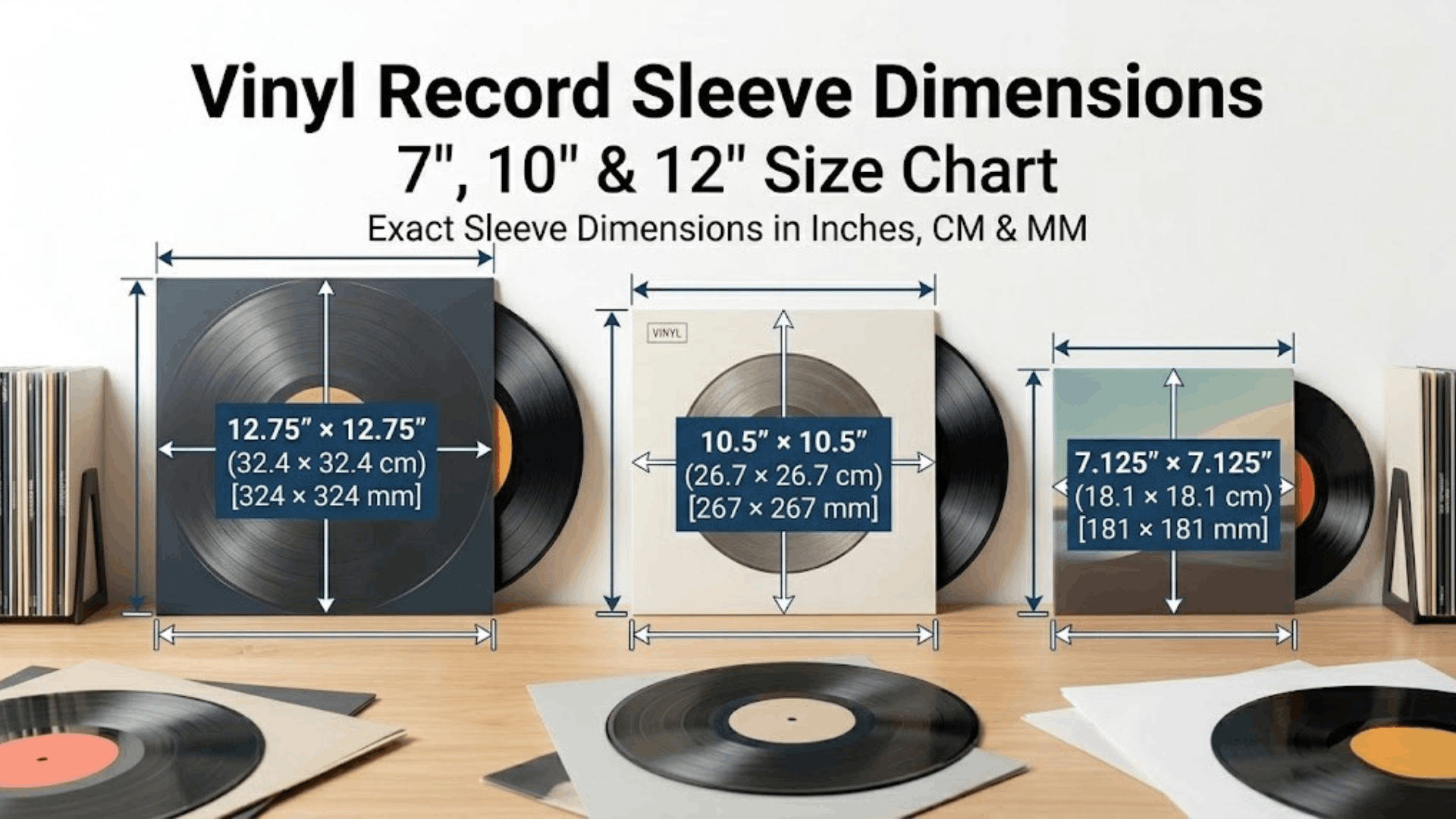 Vinyl Record Sleeve Size Chart: 7", 10" & 12" Dimensions