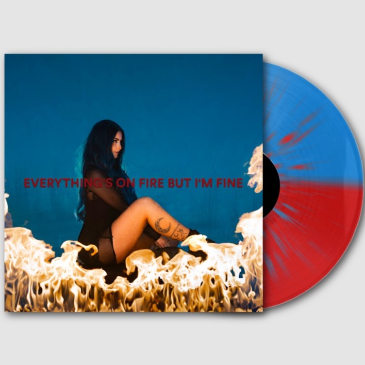 As December Falls Everything's On Fire But I'm Fine [Explicit Content] (Indie Exclusive, Limited Edition, Blue/Red Split Splatter Colored Vinyl, Alternate Cover)