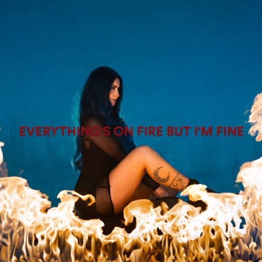 As December Falls Everything's On Fire But I'm Fine [Explicit Content] (Indie Exclusive, Limited Edition, Blue/Red Split Splatter Colored Vinyl, Alternate Cover)