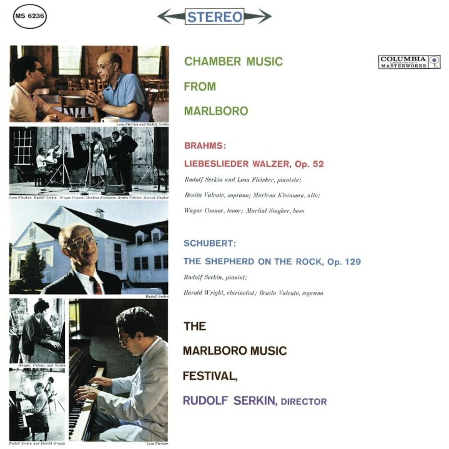 Brahms / Schubert, The Marlboro Music Festival Liebeslieder Walzer, Op. 52 / The Shepherd On The Rock, Op. 129