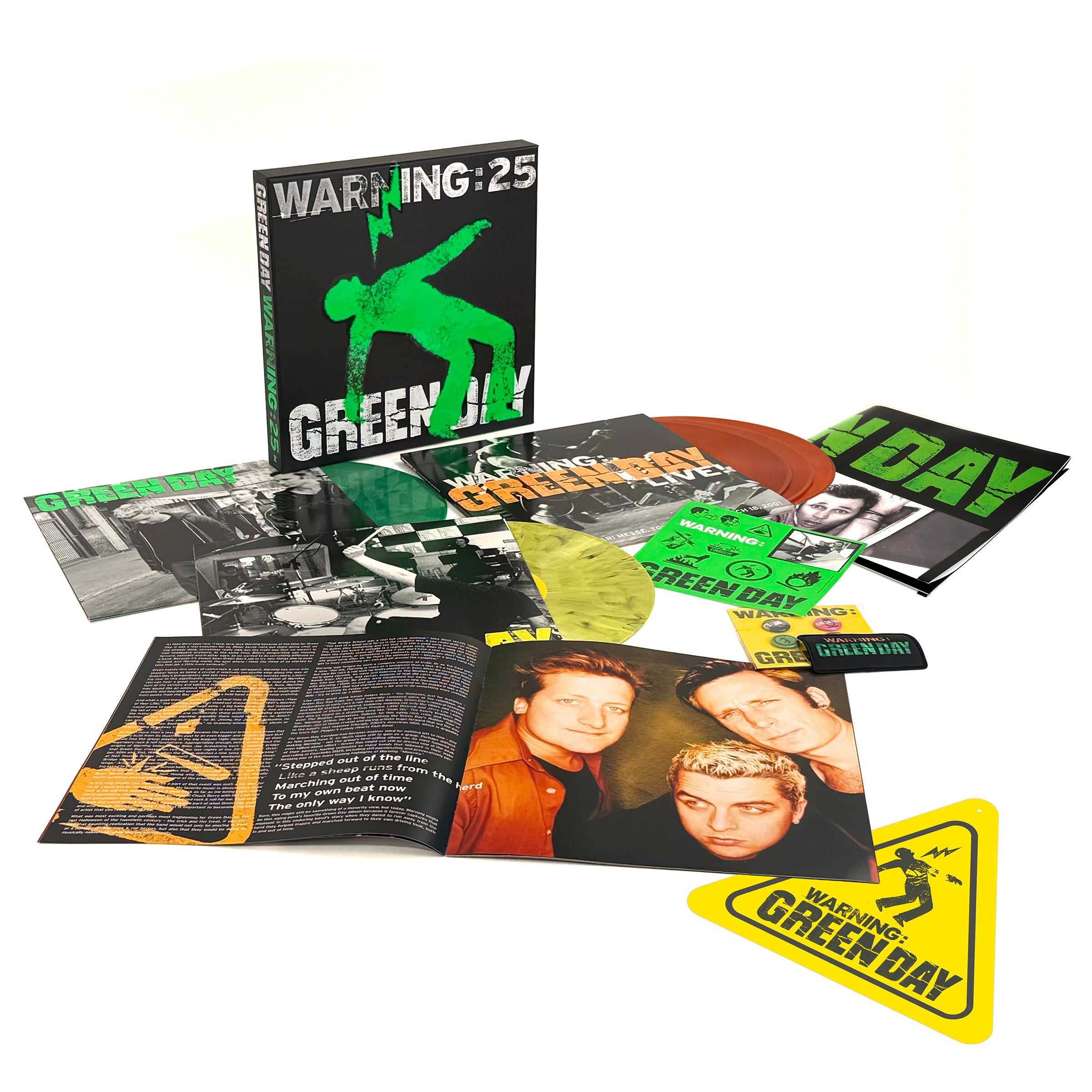Green Day Warning (25Th Anniversary Deluxe Edition) (Indie Exclusive Vinyl Box - Green/Yellow/Orange Vinyl W/ Construction Sign) [3LP] Limited