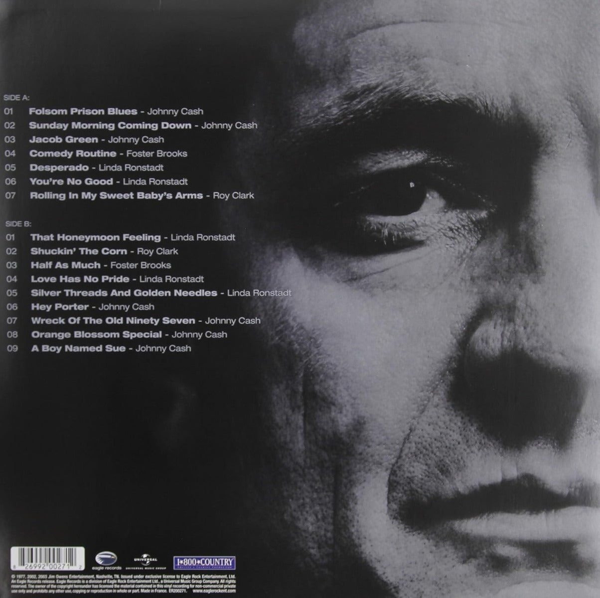 Johnny Cash A Concert: Behind Prison Walls (Black & White Marble Colored Vinyl)