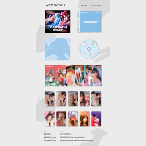 LE SSERAFIM Crazy (Limited Edition A) (Limited Edition, Sticker, Photo Book, Photo / Photo Card, Lyric Book)