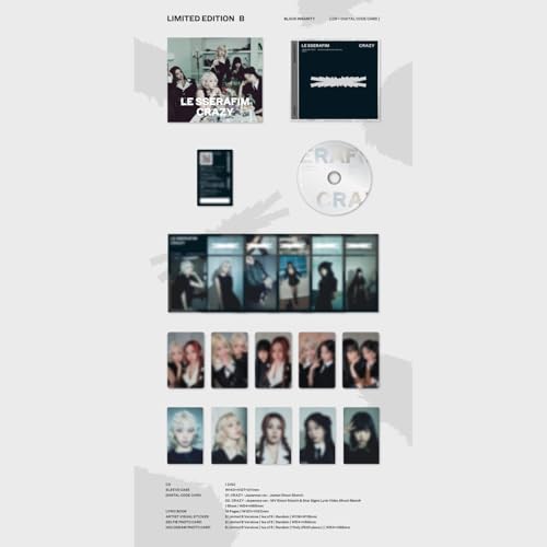 LE SSERAFIM Crazy (Limited Edition B) (Limited Edition, Sticker, Photo / Photo Card, Lyric Book)