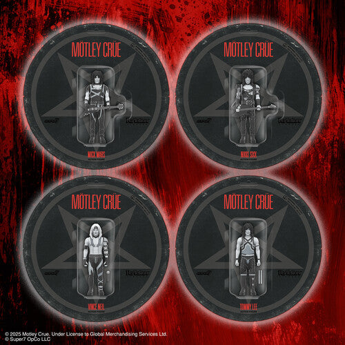 Motley Crue Super7 - Motley Crue - ReAction Figures Wv2 - Tommy Lee (Shout At The Devil - Black & White) (Collectible, Action Figure)