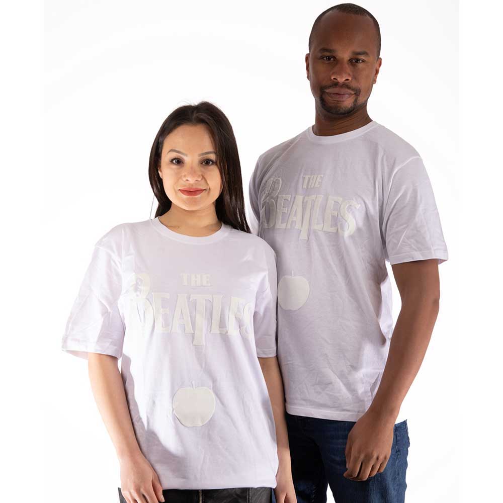 The Beatles Drop T Logo & Apple White-on-White White