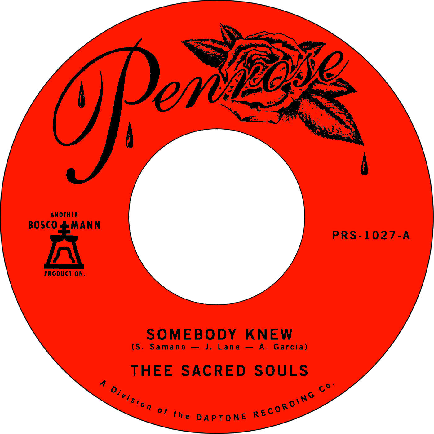 Thee Sacred Souls Somebody Knew B/W We Don'T Have To Be Alone