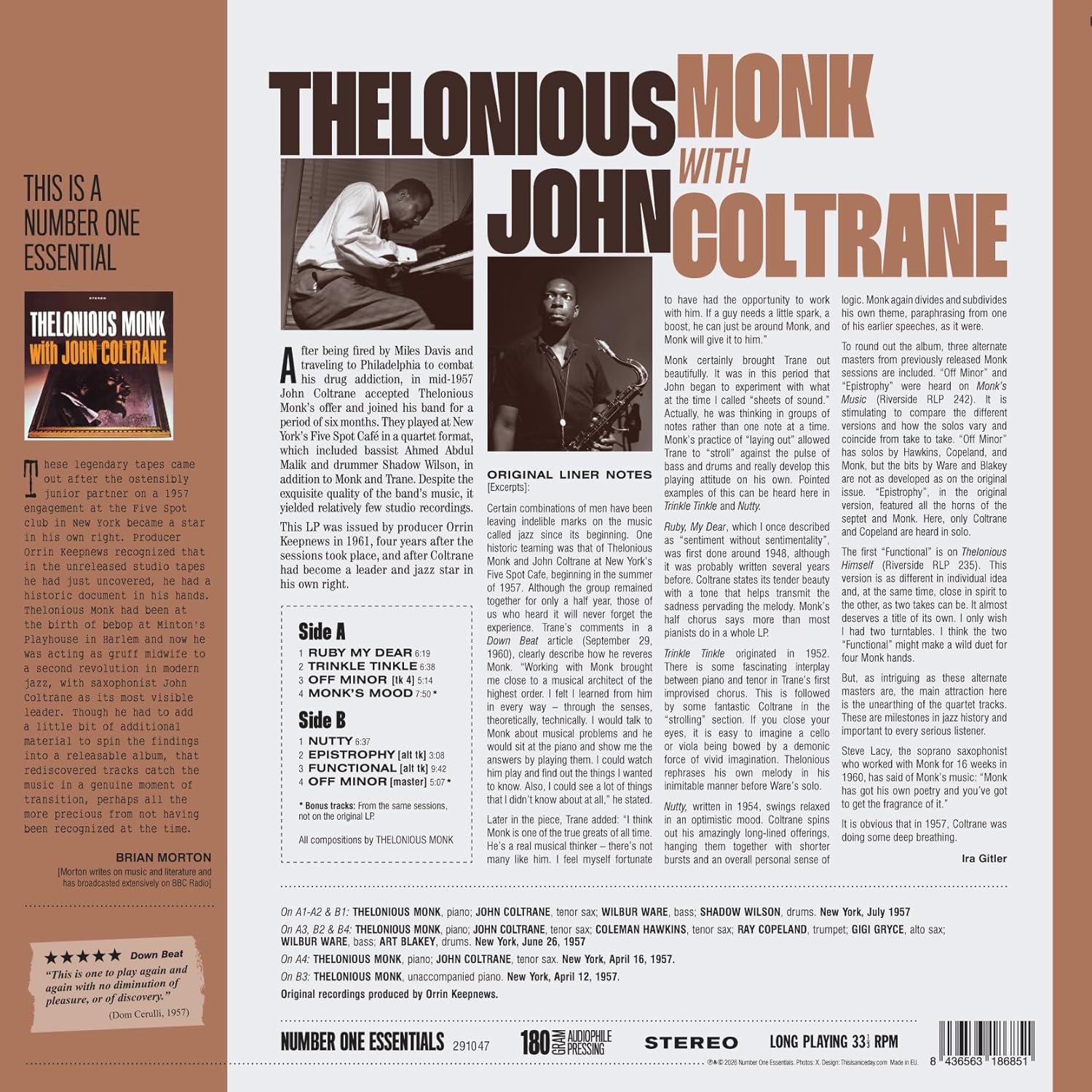 Thelonious Monk with John Coltrane Thelonious Monk With John Coltrane (Limited Edition, 180 Gram Vinyl with Bonus Tracks) [Import]