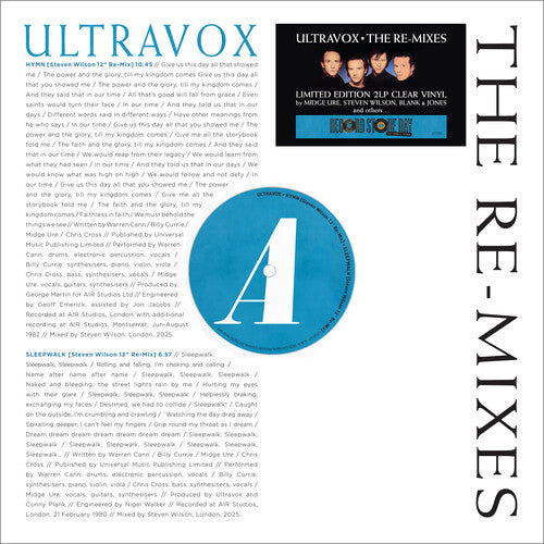 Ultravox Re-Mixes (2Lp/Clear Vinyl) [Rsd 4.18.26]