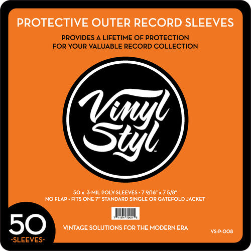 Vinyl Styl 7 9/ 16" X 7 5/ 8" 3 Mil Protective Outer Record Sleeve 50CT